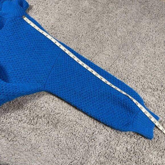 Xirena Ally Sweater Womens Large Baltic Blue Baby Alpaca Wool Collar $363 retail - Picture 7 of 8